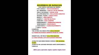 ADVERBIOS DE DURACION EN INGLES [upl. by Agueda]