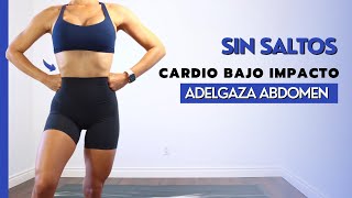 Cardio sin saltos para adelgazar rápido  Ejercicios para adelgazar en casa [upl. by Esinehc]