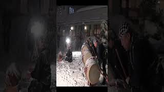 Japanese Taiko Drumming in the Snow in Tohoku 和太鼓 🌨❄️🎼 shorts [upl. by Sama260]