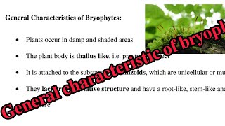 General characteristics of bryophytes  bryophytes English  2024 [upl. by Eicul205]