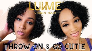 LUV ME HAIR  Short Cut Curly Minimalist Undetectable Lace Wig Review [upl. by Adnoluy]