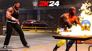 BRAUN STROWMAN VS BOBBY LASHLEY  WWE 2K24  GAMEPLAY  XBOX SERIES S  BACKSTAGE BRAWL [upl. by Adiam]