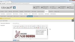 Yeni Ideasoft v6 Paneli  Popup yönetimi kullanımı [upl. by Montgomery]