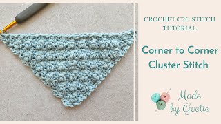 Corner to Corner C2C Cluster Crochet Stitch  Free Crochet C2C Different Stitches Tutorial [upl. by Bagley]