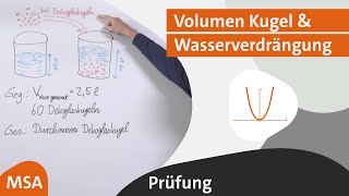 Volumen Kugel amp Wasserverdrängung berechnen MSA 2018 AG II  Nr 10  alpha Lernen Prüfung Mathe [upl. by Hungarian128]