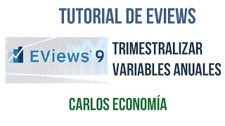 Trimestralizar Variables en Eviews  Tutorial [upl. by Soll]