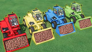 LOADERS OF COLORS  TURBO Load With Mini 3 Wheels Tractors  Farming Simulator 22 [upl. by Vivienne]