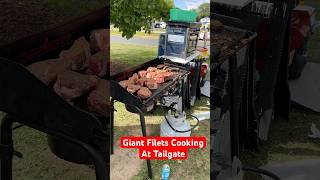 Grilling Giant Filet Steaks A Tailgate Delight [upl. by Arabelle]