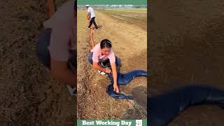 Best working day 2050 The process of watering the ground using jeans and a water hose [upl. by Notelrahc]