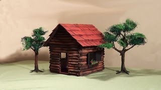 SIMPLES E RÁPIDO CASA de MADEIRA Miniatura diorama  DIY Miniature Wooden House  Part 1 [upl. by Lizned]