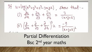 Partial Differentiation  Bsc 1st2nd year maths [upl. by Oleta]