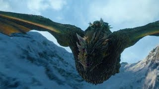 Game of Thrones 8x01  Jon Rides Rhaegal [upl. by Frans851]