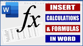 Insert Calculations and Formulas into Word  Microsoft Word Tutorials [upl. by Bendite]