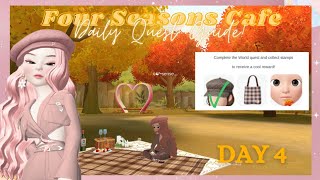 FOUR SEASONS CAFE QUEST GUIDE DAY 4 AUTUMN VERSION  ZEPETO [upl. by Edgell]