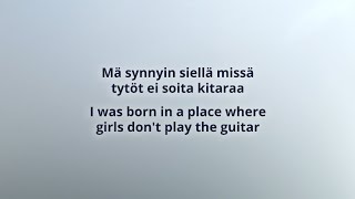 Vesala  Tytöt ei soita kitaraa Finnish amp English Lyrics [upl. by Branden]