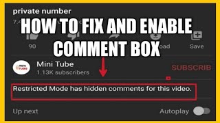 How To Remove Restricted Mode Has Hidden Comments For This Video On Youtube Videos  mini tube [upl. by Navlys766]