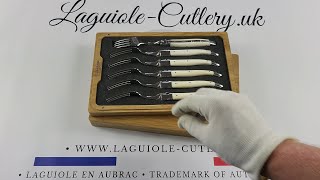 Set of 6 Laguiole Forks with Cattle Bone  Laguiole UK [upl. by Oman]