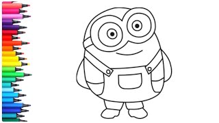 Minion Drawing Painting amp Coloring For Kids and Toddlers Child Art [upl. by Narod]