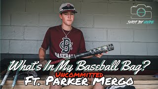 Whats In My Baseball Bag Ft Parker Mergo Class Of 2023 1st Baseman  Outfielder  Uncommitted [upl. by Baillie]