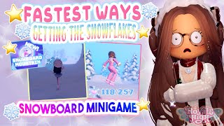 😱FASTEST WAYS TO GET ALL THE SNOWFLAKES👀 IN THE SNOWBOARD MINIGAME  Royale High Glitterfrost [upl. by Yesnik]