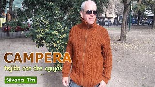 Jersey  Abrigo para Hombres Tejido a dos agujas Tutorial  58 [upl. by Amund]