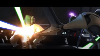 Master Eeth Koth vs General Grievous  Star Wars Clone Wars [upl. by Alinoel]