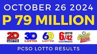 Lotto Result Today 9pm October 26 2024 PCSO [upl. by Lanna342]