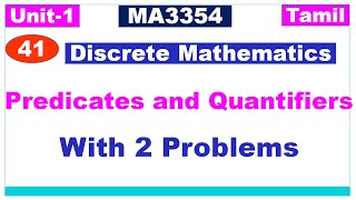 Discrete Mathematics  MA3354  Unit 1Logic amp Proofs  Predicates and Quantifiers Problem in Tamil [upl. by Leksehc]