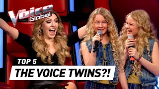 THE VOICE TWINS   Best Blind Auditions in The Voice Kids [upl. by Ahscrop418]