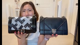 Christian Dior Diorama Medium vs Chanel Boy Bag Old Medium  Lululemon Giveaway Tote Bag Winner [upl. by Gudren]