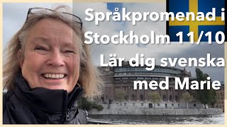 Spontan Språkpromenad i Stockholm 111024 Lär dig svenska svenskamedmarie [upl. by Nylodnewg]