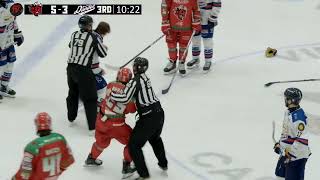 Riley Brandt vs James Phelan EIHL fight 3424 [upl. by Olra]