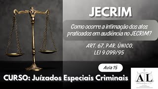 Juizado Especial Criminal JECRIM  Artigo por artigo  Art 67 parágrafo único da Lei 909995 [upl. by Nialb730]