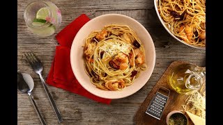 Pasta con Camarones al Ajillo Casera  Spaguetti con camarones [upl. by Adnirim221]