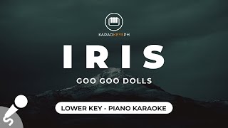 Iris  Goo Goo Dolls Lower Key  Piano Karaoke [upl. by Gwyn852]