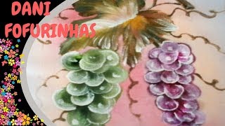 PINTURA EM TECIDOCOMO PINTAR UVAS VERDES E VERMELHAS AULA 2 [upl. by Ellehc627]