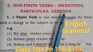 NONFINITE VERBS Infinitives Participles Gerunds English Grammar 9th amp 10th Explanation in Hindi [upl. by Fairfield456]