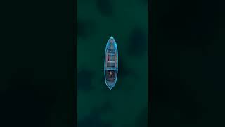 aerial view to a old fishing boat in sea 2023 [upl. by Tatia]