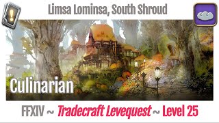 FFXIV Culinarian Leves Level 25  Limsa Lominsa South Shroud  A Realm Reborn [upl. by Ielirol]