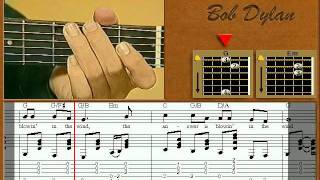 Blowing in the wind  guitar lesson  Bob Dylan [upl. by Hynda]