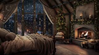 Yuletide Relaxation  Enchanting Christmas Snowfall and Warm Hearthside Slumber Sounds [upl. by Htieh532]