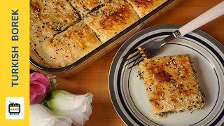 Turkish Borek  Crispy Turkish Pastry With Feta Cheese amp Spinach Cheese Börek RecipeCookBakeMunch [upl. by Emmerie531]