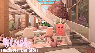 BLOXBURG Blush Modern Mansion  House Build [upl. by Hullda329]