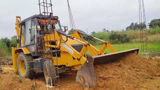 MIGHTY JCB Digmax Backhoe Loader TAKES ON Mud Foundation Levelling Work [upl. by Bran497]