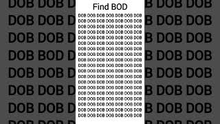 Observation Test Can You Find BOD in 5 seconds iqtest quiz puzzle [upl. by Murage]