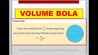 Volume Bola Matematika Kelas 9 VolumeBola BangunRuangSisiLengkung MatematikaKelas9 [upl. by Heinrike]