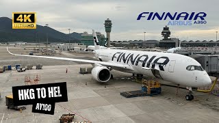 FINNAIR A350900 AY100 Economy Class  Hong Kong to Helsinki Finland 4K [upl. by Yoccm]