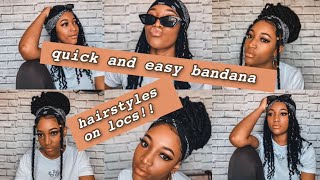 BANDANA HAIRSTYLES ON FAUX LOCS  Juliet Flawless [upl. by Ragg]