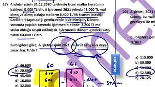 GENEL MUHASEBE 1 FİNAL ÇIKMIŞ SORU ÇÖZÜMLERİ 1 [upl. by Minsk]