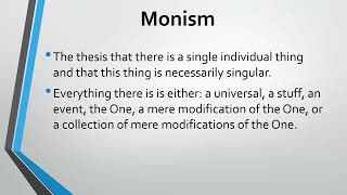 Peter van Inwagens Metaphysics Individuality Part 2  Monism [upl. by Pepe]